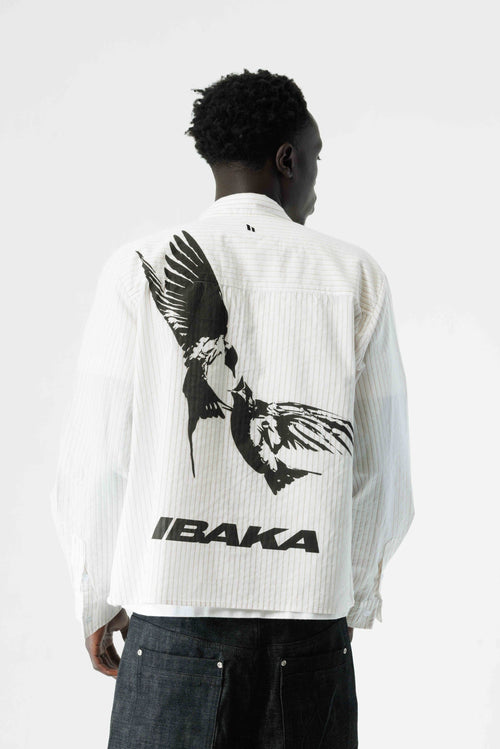 Ibaka Bird Print Button Up